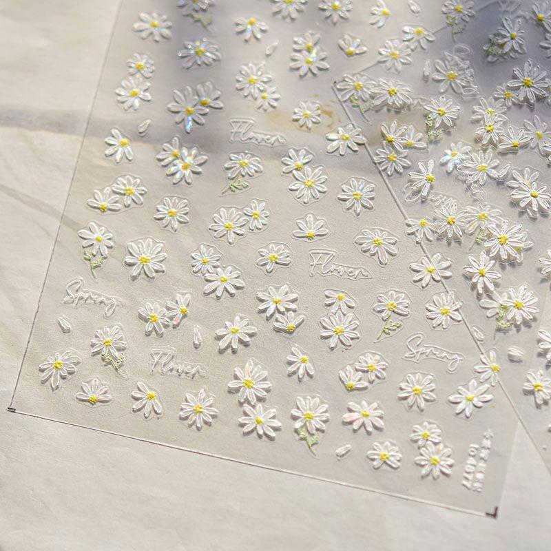 

Little Daisy Flower Nail Sticker New Arrival Relief 5D Stereo Japanese Style Emotion Internet Celebrity Ins Nail Sticker Decoration Shell Light Daisy 4877