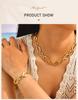 Stainless Steel Minimalist Chain Geometric Necklace for Women, 18k PVD Gold Plated Waterproof Jewelry Wholesale