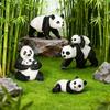 Oenux China Panda Bamboo Wild Animals Action Figures Model Figurine PVC Miniature Cute Decoration Education Collection Kid Toy