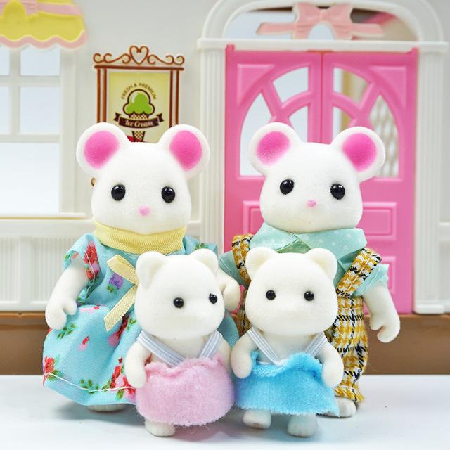 Non-Toxic Forest Animal 1/12 Dollhouse Furniture Bedroom Kitchen Bathroom Set Miniature Simulation Dolls Accessories Diy Toys Children
