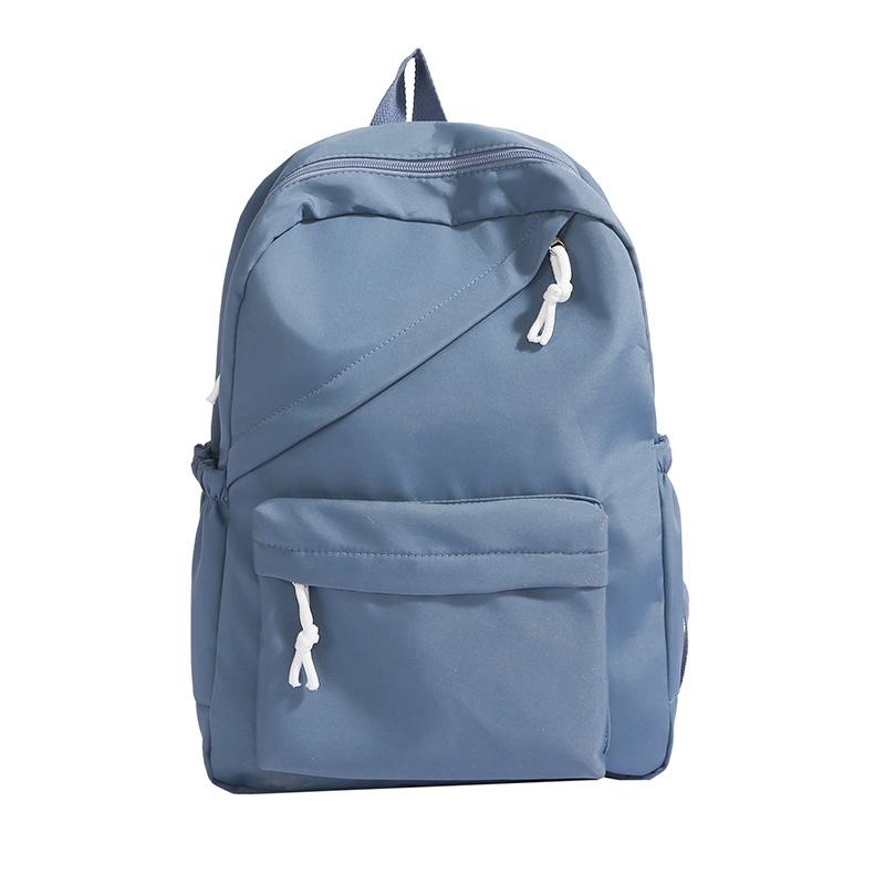 Schoolbag simple casual large capacity backpack fashion double backpack solid color college student schoolbag travel backpack