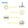 WZHUIDA 630pcs M3 304 Stainless Steel Hex Hexagon Socket Allen Button Head Screw Bolt Nut Assortment Kit ISO7380