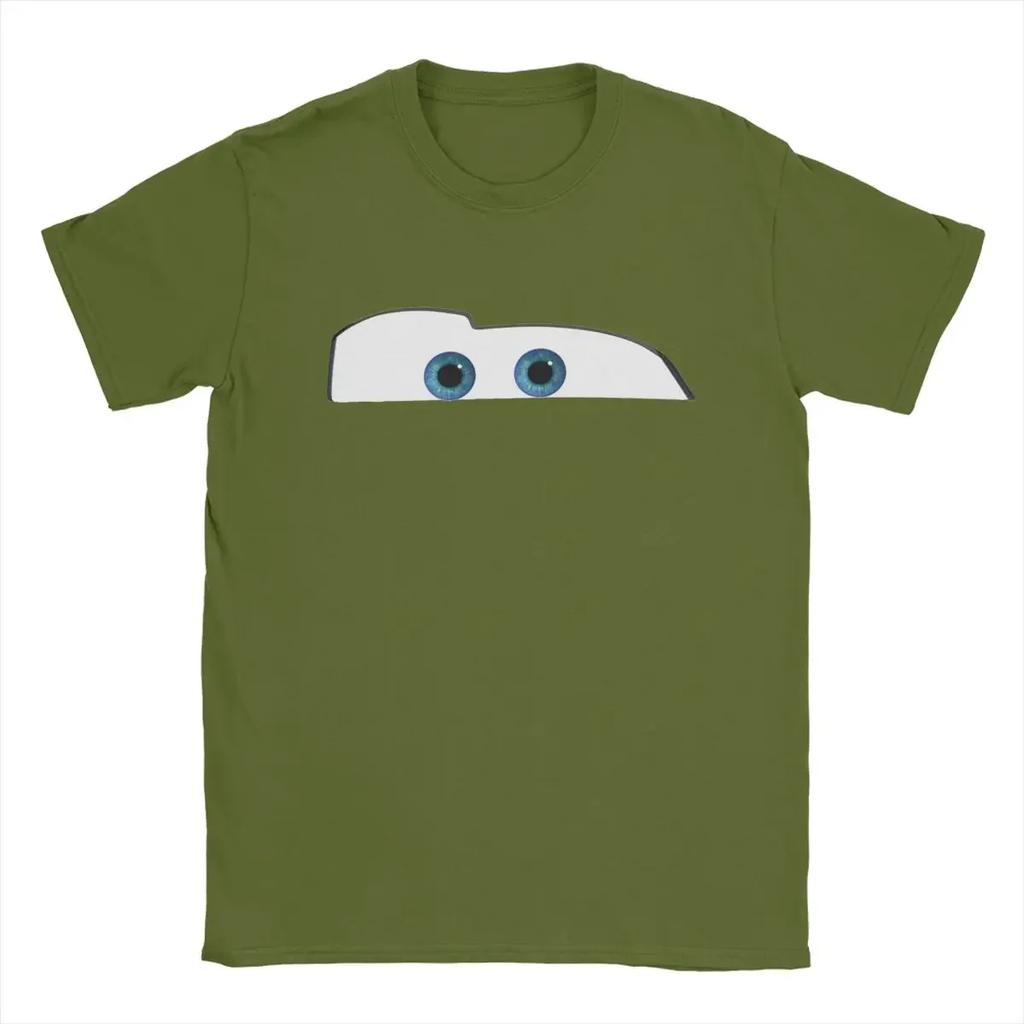 Unique Clothing Lightning McQueen Eyes T-Shirts for Casual Pure Cotton Tee Shirt Round Collar Short Sleeve T Shirts harajuku