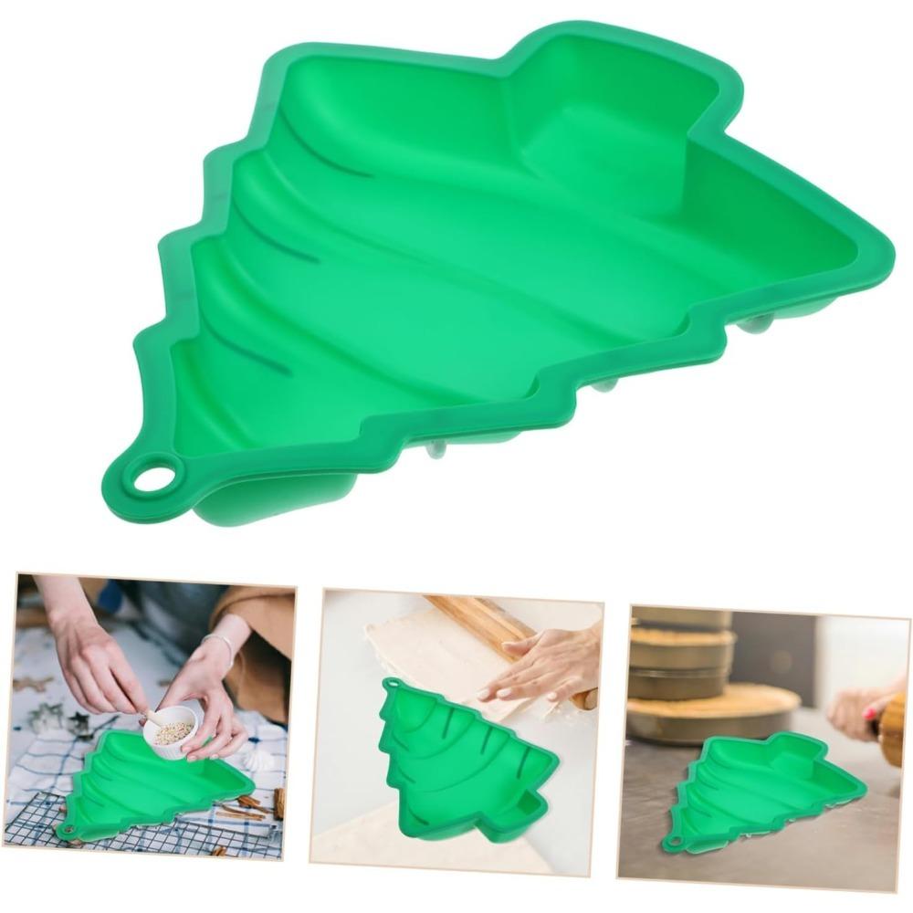Christmas Baking Utensils Classic Green Christmas Tree Mold Cake Chocolate Jelly Mold Food Grade Silicone, Perfect for Christmas