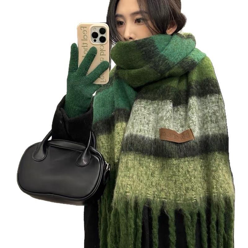New autumn and winter scarf Wizard of Oz Mohair Korean version versatile student advanced thickened warm
