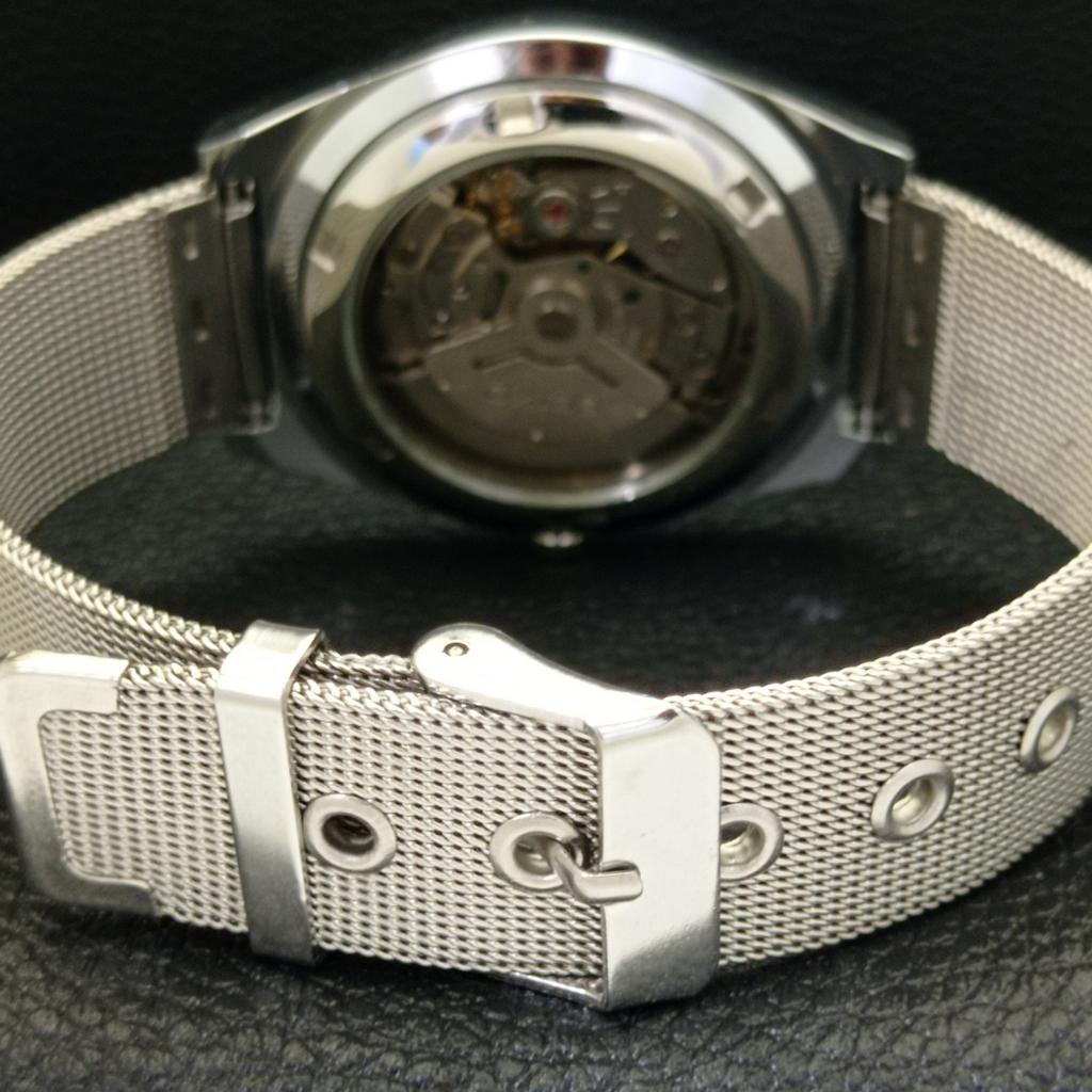 Seiko 5 AUTOMATIC JAPAN MENS 6309A REFURBISHED BLACK COLOR DIAL WATCH A440271-4 Sk-a440271-1