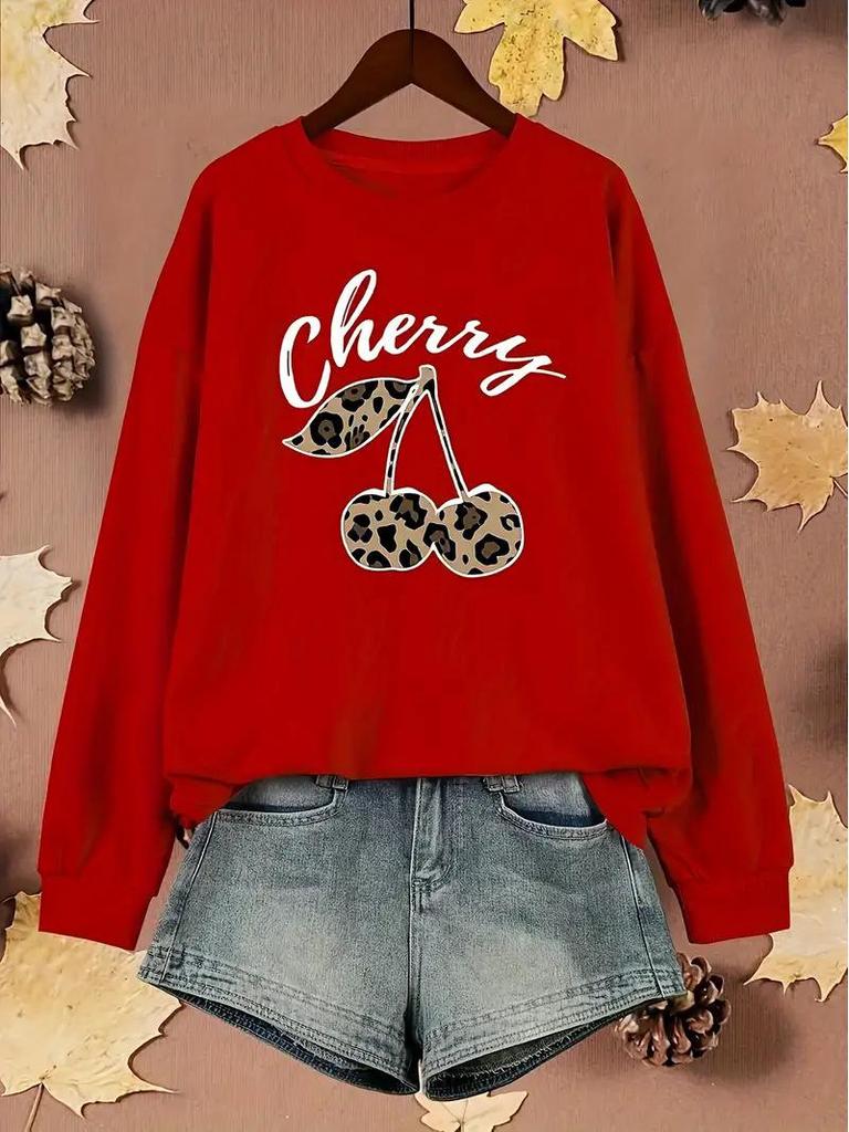 Dámská mikina s třešňovým potiskem - Evropský a americký styl s dopravou zdarma