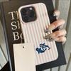 Whale Stripes Pattern Lychee Texture Silicone Phone Case For iPhone 17 Pro Max 11 12 13 14 15 16 Pro 15 Plus 17 Air Soft Cover