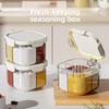 New Seasoning Box 4 Compartments Large Capacity Kitchen Household Seasoning Jar Seasoning Storage Box Moisture-proof Salt Shaker