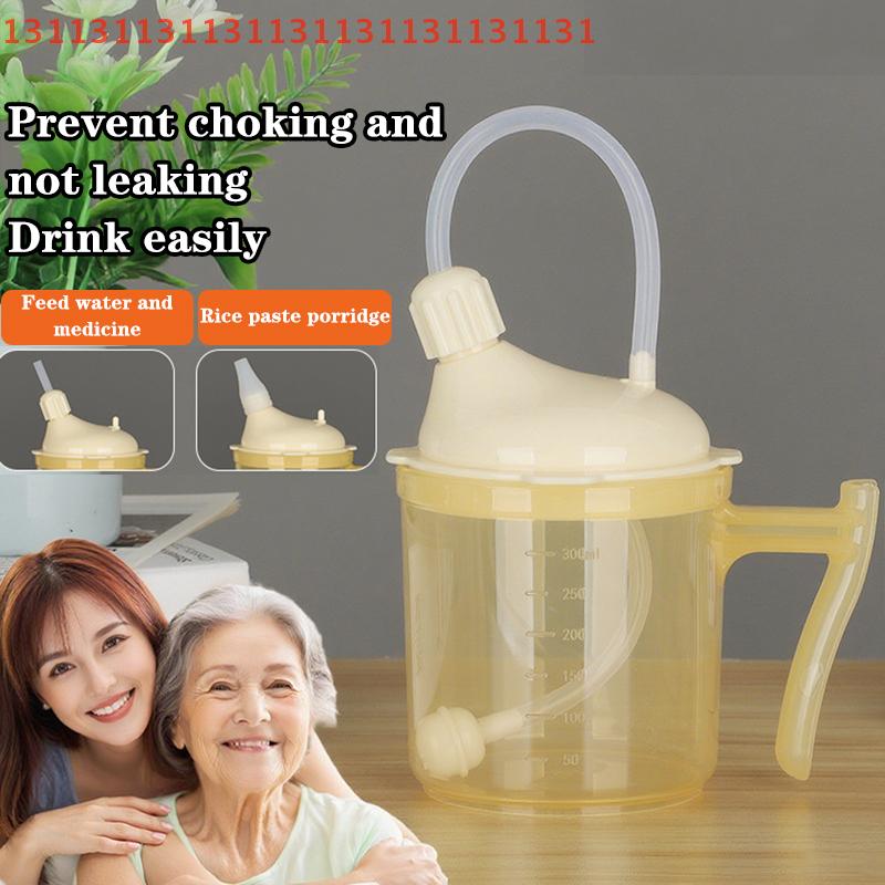 Adult Sippy Cup Handle Plastic Mug Drinking Cup Disabled Lying-in Woman Elderly Spill Proof Dysphagia Cup Parkinsons Aids Living
