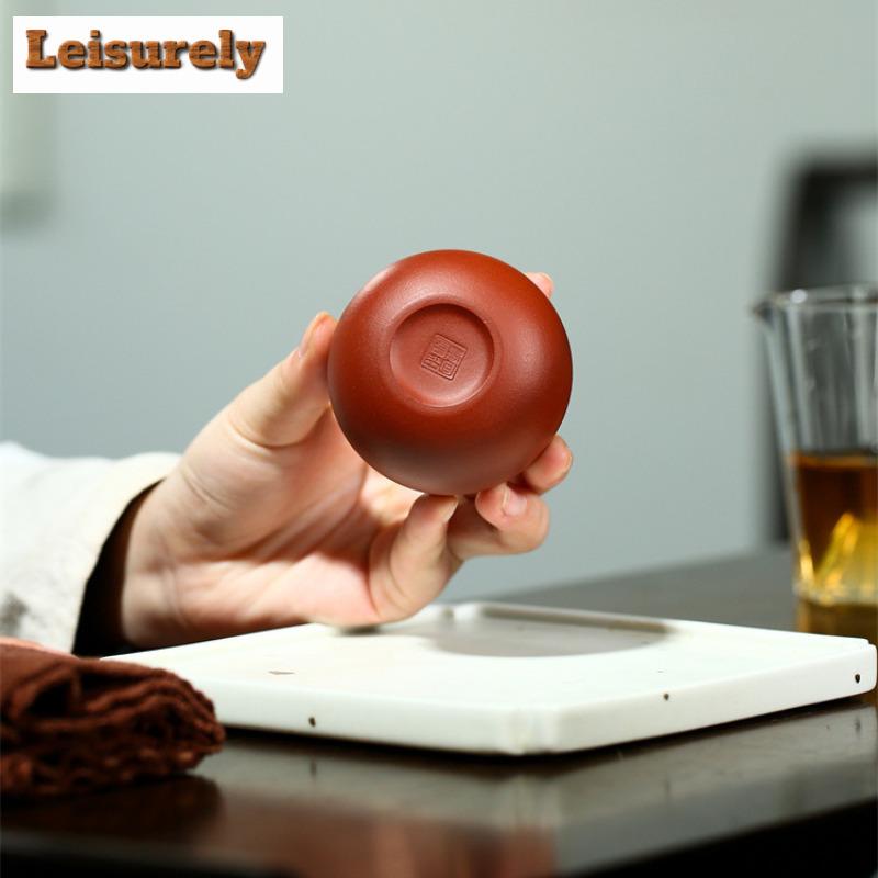 2pc/lot Chinese Dahongpao Purple Clay Tea Cup Handmade Portable Small Tea Bowl Puer Teaware Mug Zisha Teacup Master Cups 75ml