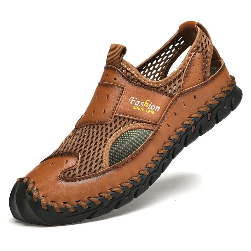 

Amazon temu shrimp skin express sales through ozno Douyin summer breathable leisure one pedal anti-kick bag head men s sandals 48