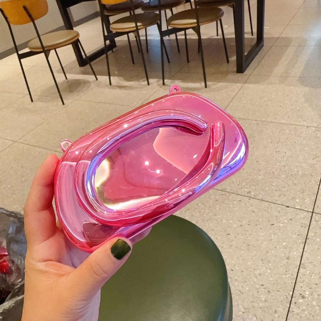 Acrylic Clutch Evening Bag With Metal Handle For Daily Wear