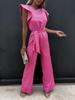 Pendler-Jumpsuit mit hoher Taille und Taillenband