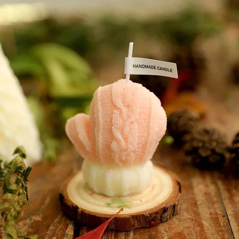1pc Creative Christmas Gloves Candle Handmade Scented Candle Aromatherapy Soy Wax Candles Party Guest Gifts Home Decoration