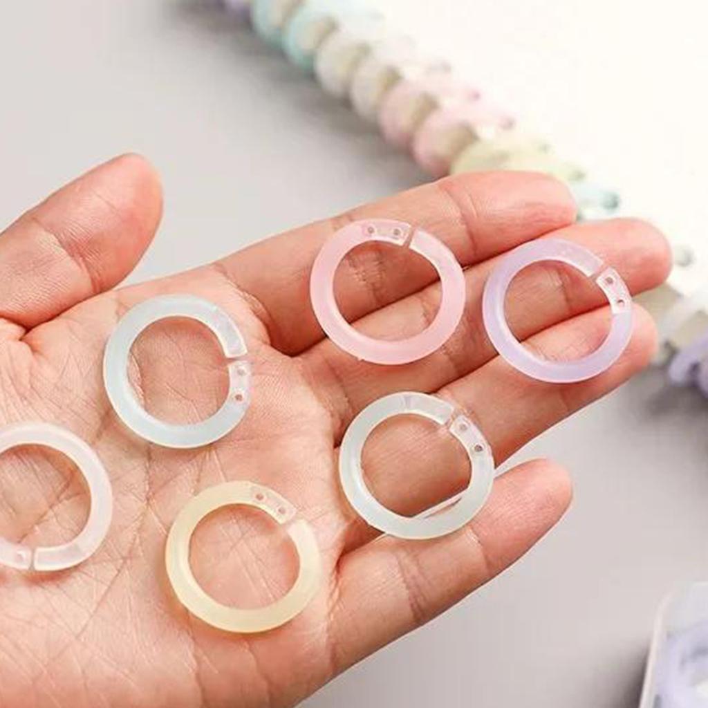 20Pcs 15mm Loose Leaf Binder Rings Opening Notebook Refill Keychain Ring DIY Photo Album Circle Clamps Office Budget Binder