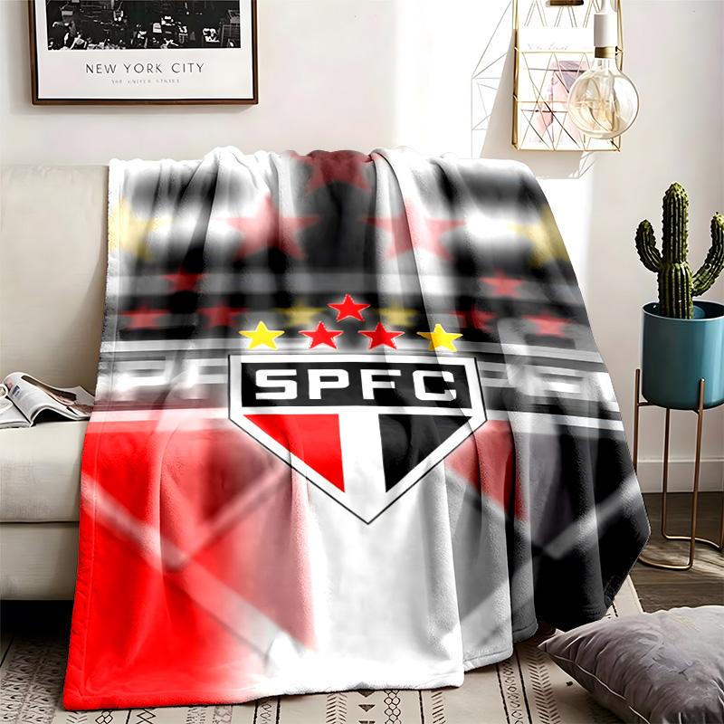 Sao Paulo Futebol Clube Theme Blanket Suitable For Beds Sofas And Camping Perfect For Both Men And Women Comfortable Bedding All Year Round