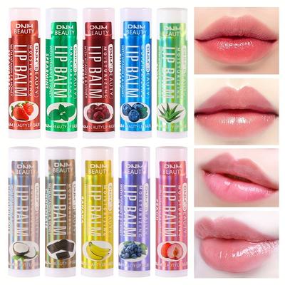 1PC Feuchtigkeitsspendender Lippenbalsam mit Fruchtgeschmack, kontinuierlicher Lippenbalsam, feuchtigkeitsspendender Anti-Aging-Lippenbalsam zur Reduzierung von Lippenfältchen, temperaturverändernder Lippenbalsam