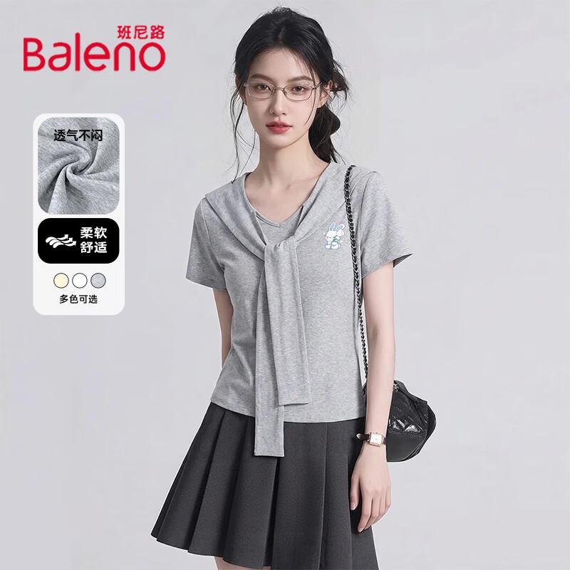 Baleno Women s Navy Collar Short Sleeve T-Shirt L