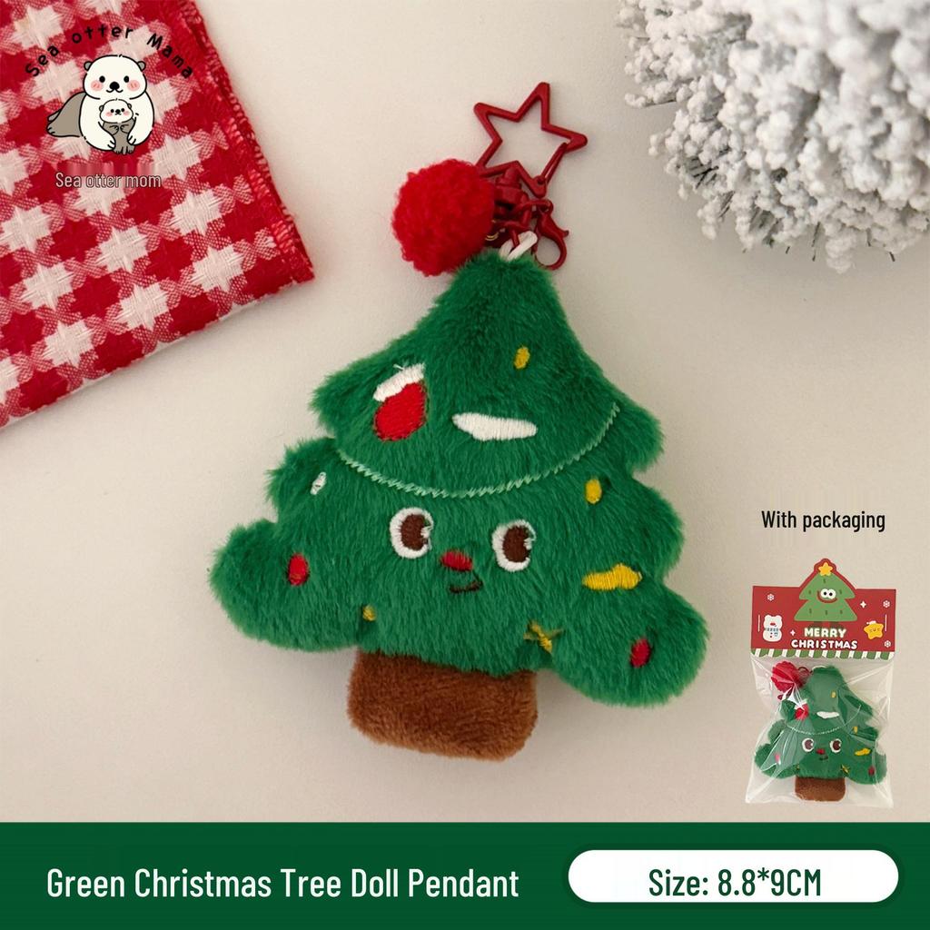Tengyi Christmas Plush Doll Pendant - Cute Ornament & Versatile Keychain for Girls' Bags