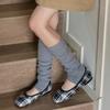 Autumn Winter Leg Warmers Solid Color Knitted Loose Long Socks Leg Covers JK Lolita Girls Leg Warmer Women Knitted Foot Cover