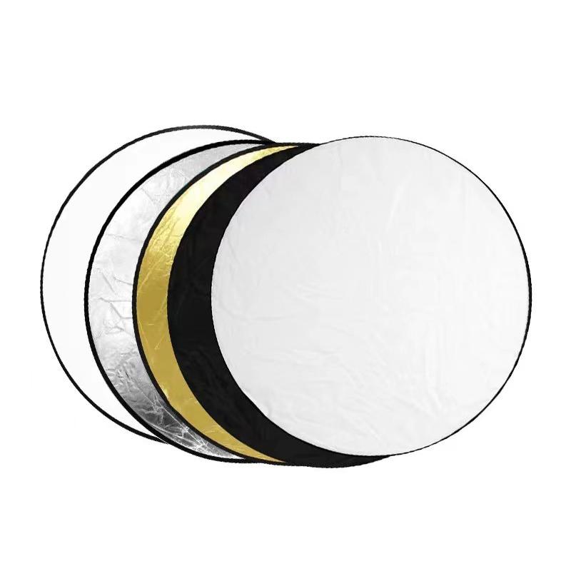 5 in 1 Light Reflectors with Soft Silver Gold White and Black Round Collapsible Multi Portable Reflector for