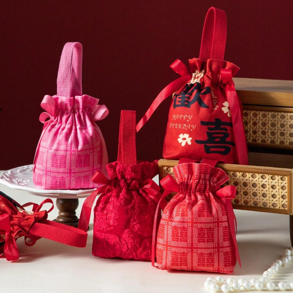 Blessing Words Chinese Wedding Candy Bag Cloth New Year Money Bag  Lady Girls Women