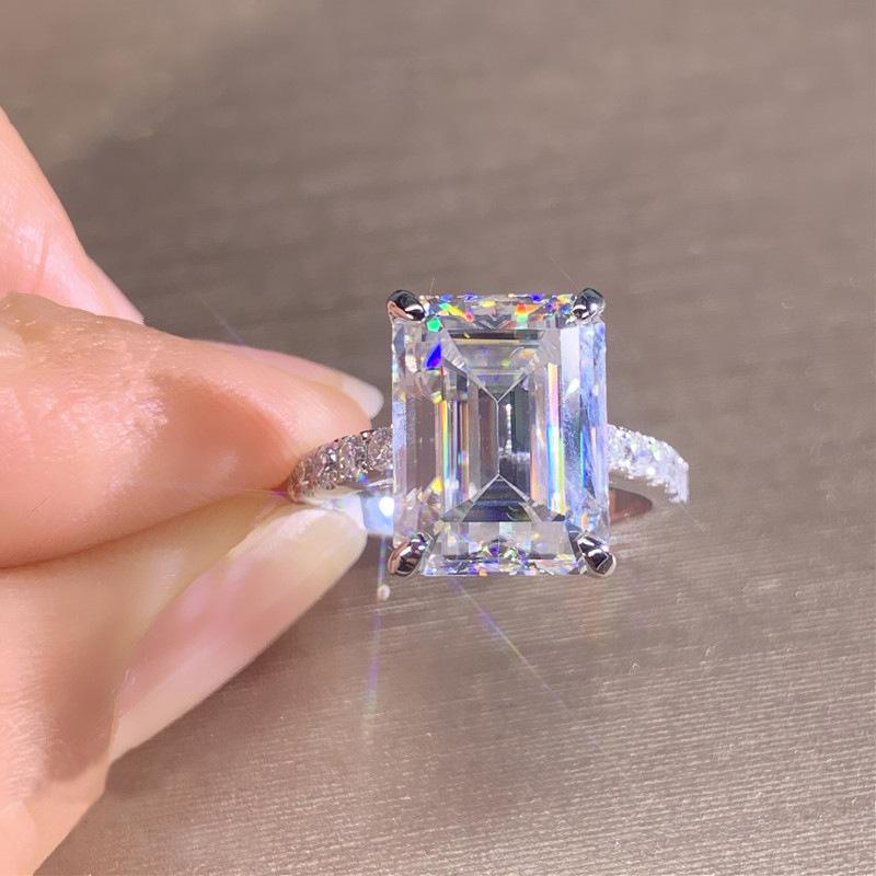 Ny Glitrende Firkantet Geometrisk Design Ringlys Luksus Personlig Mote Stil Forlovelses- og Bryllups Tilbehør