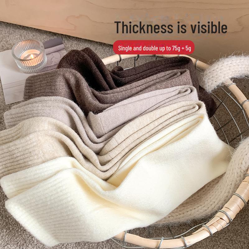 Women's Autumn & Winter Thick Wool Non-Slip, Boneless, Anti-Pilling High-Tube Calf Socks