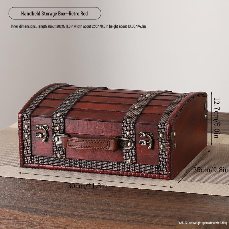 Vintage Distressed Wooden Suitcase Storage Box - Antique Style Photography Prop & Decoration