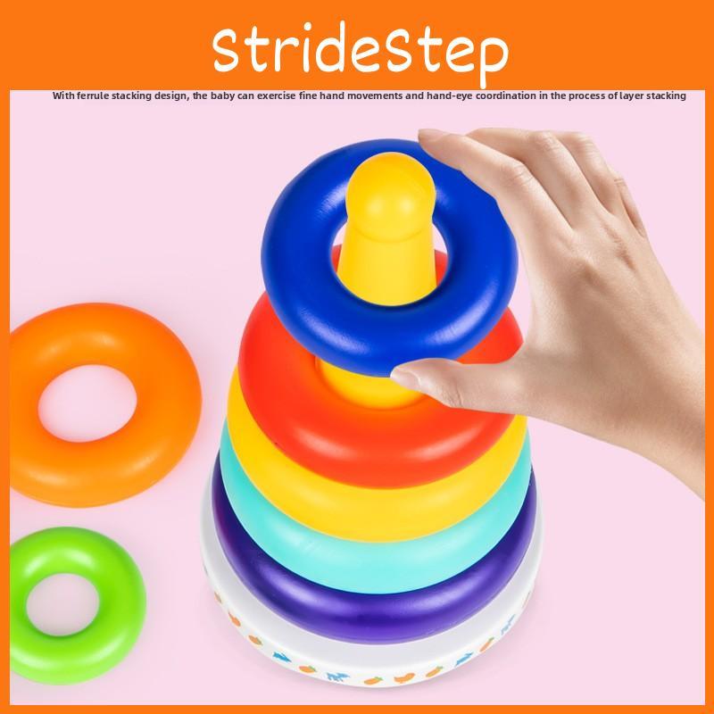 Baby Stacking Rainbow Tower Toy For Infants 6-12 Months Enhances Motor Skills