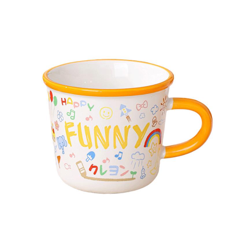 Internet celebrity children's large capacity mug souvenir creative good things cute children's cute graffiti ceramic cup