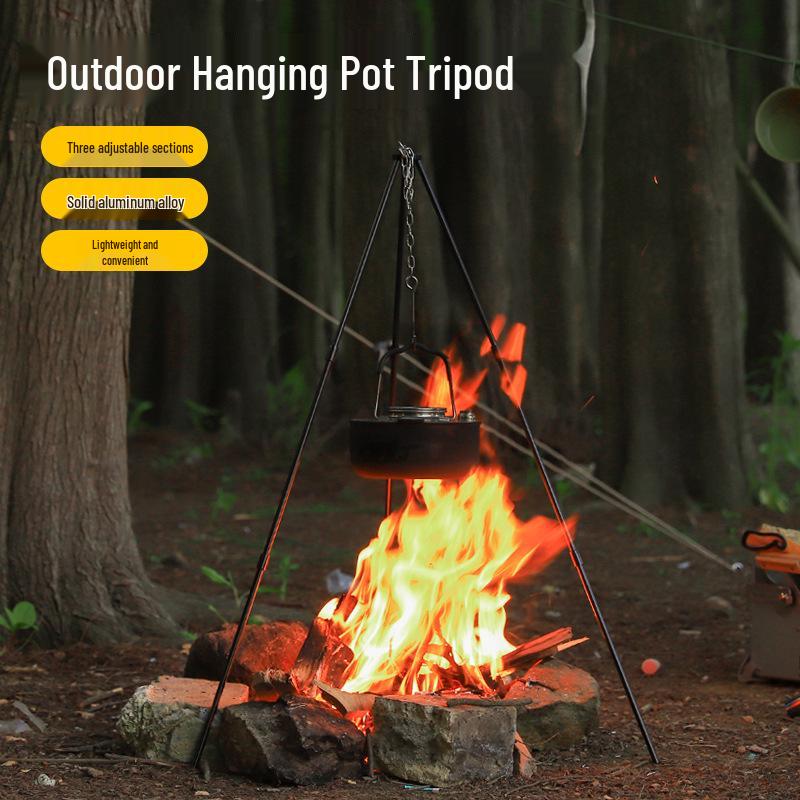 Aluminum Alloy Camping Tripod for Bonfire & Picnic Cooking