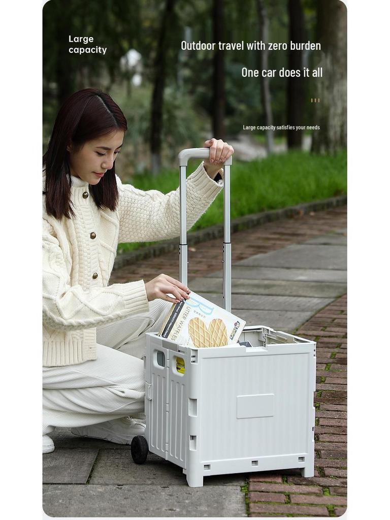 Compact Folding Shopping Cart for Groceries and Camping