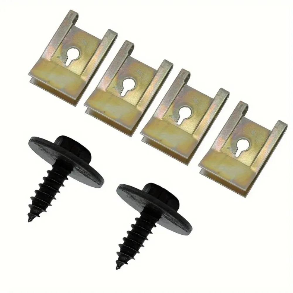 40pcs Car Fender Bumper Protection Fastener Metal Screw Base U Clip Auto Interior Modification Accessory золотой