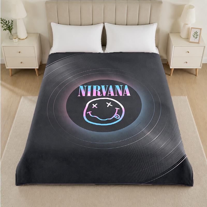 Coperta in Flanella con Stampa Nirvana Morbida e Leggera Coperta Plaid in Peluche per Letto Divano Uso Domestico