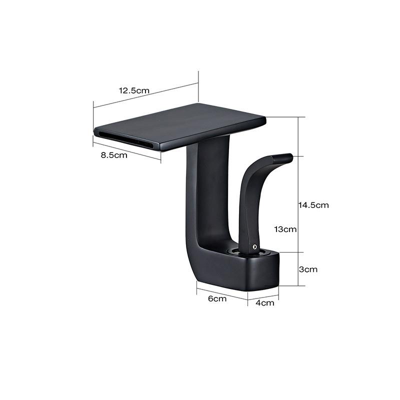 White Gold Waterfall Basin Faucet Brass Deck Mounted Bathroom Washbasin Faucet Creative Single Hole Hot and Cold Wash Basin Tap