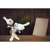 2 Birds Sitting On Tree Branch Figurine Home Decoration Showpiece Chidiya Statue for Home Decor Item Sparrow Pair Showpiece (White)