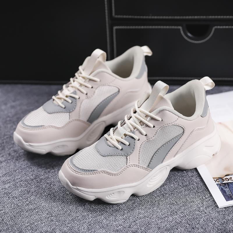 

TUINANLE/женская обувь унисекс на платформе, массивные кроссовки на шнуровке, повседневная дышащая спортивная обувь для мужчин 40 серый