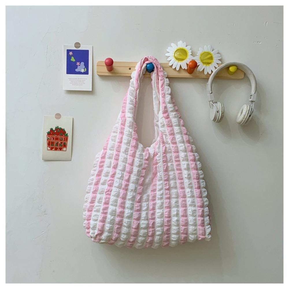Personalized pleated bubble bag new casual fashion large capacity shoulder underarm portable tote bag