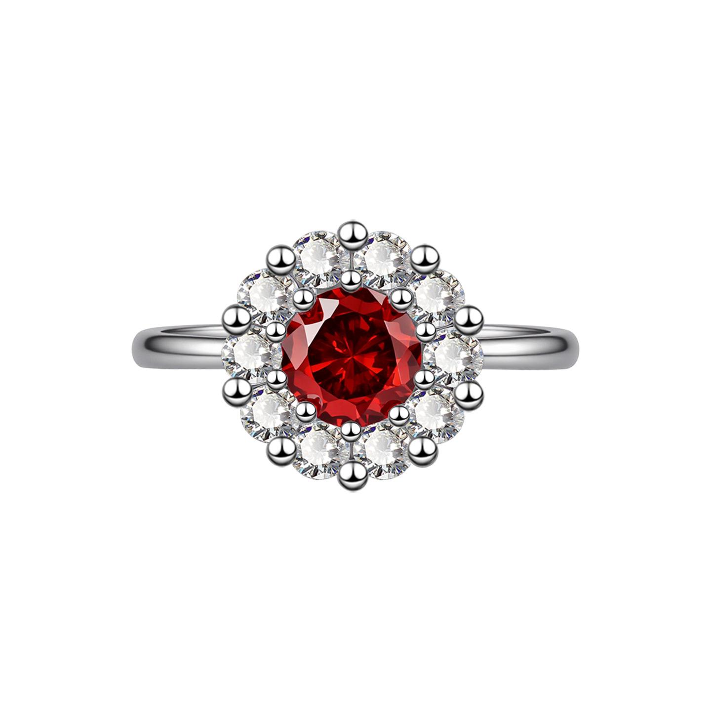 Dazzling Sunflower Gem Ring: Eco-friendly Copper with Multicolor Options, Hot-Selling Commuter Accessory for Women. Adjustable Open