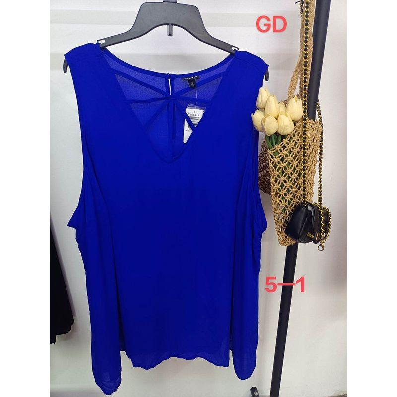 

100.00kg Plus Size Women s Clothing Export Export European and American Single Thin Chiffon V Neck Sleeveless Tops Bottoming Vest Summer Fat Blue 5