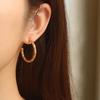 Hot-selling earrings, fashionable stainless steel earrings, trendy simple twist line round women's earrings jewelry