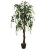 Vidaxl Glicine Artificiale, 560 Foglie, 80 Cm, Bianco-Verde