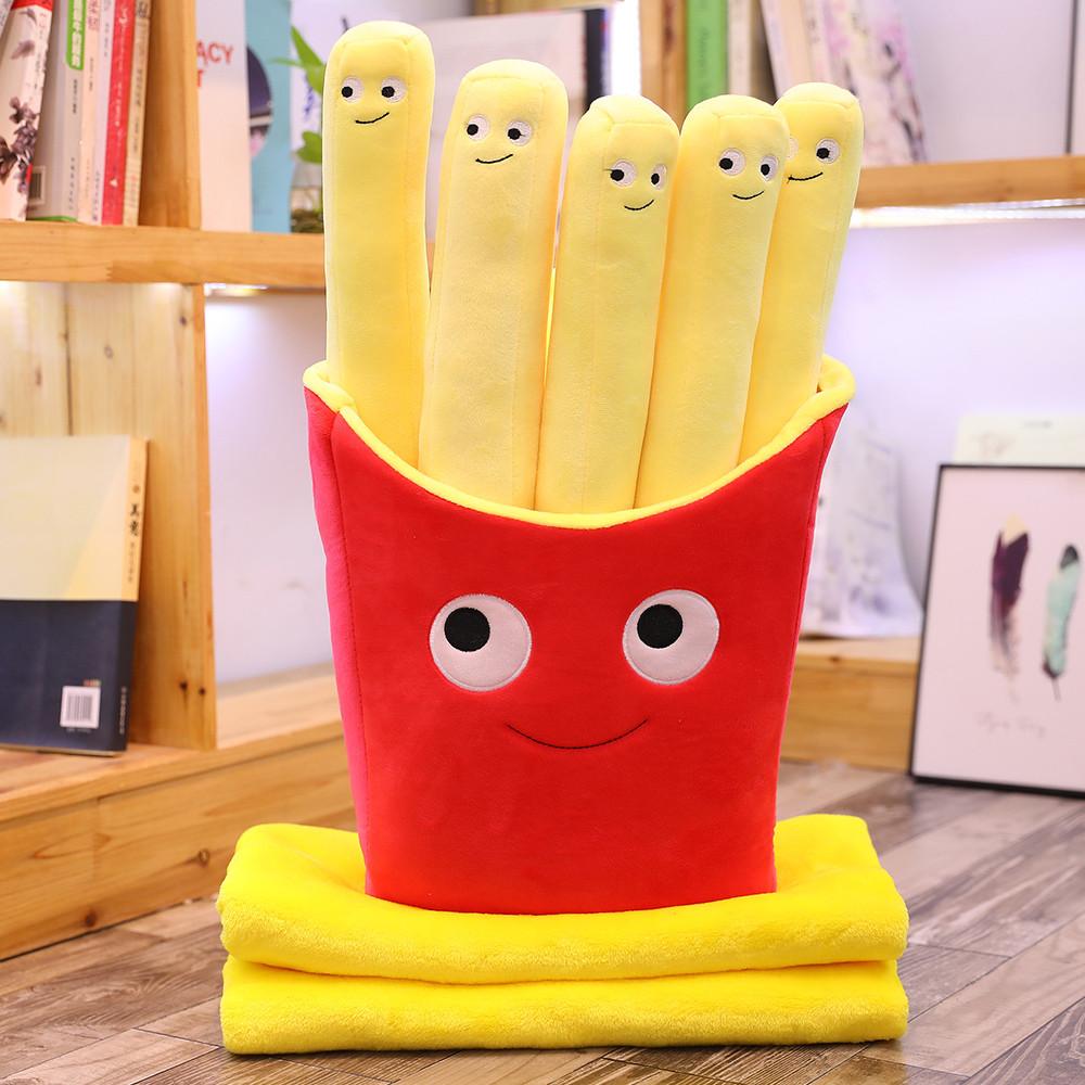 Plush Hamburger Pizza Toy Ice Cream French Fries Toy Stuffed Fast Food Popcorn Cake Pizza Pillow Cushion Kid Toy Birthday Gift