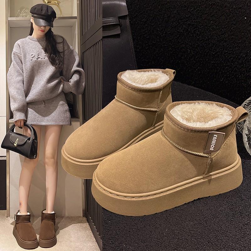 Snow Boots Women's 2025 Winter New Thick-soled Heightening Short Boots Versatile, Light and Warm, Casual Versatile Explosion