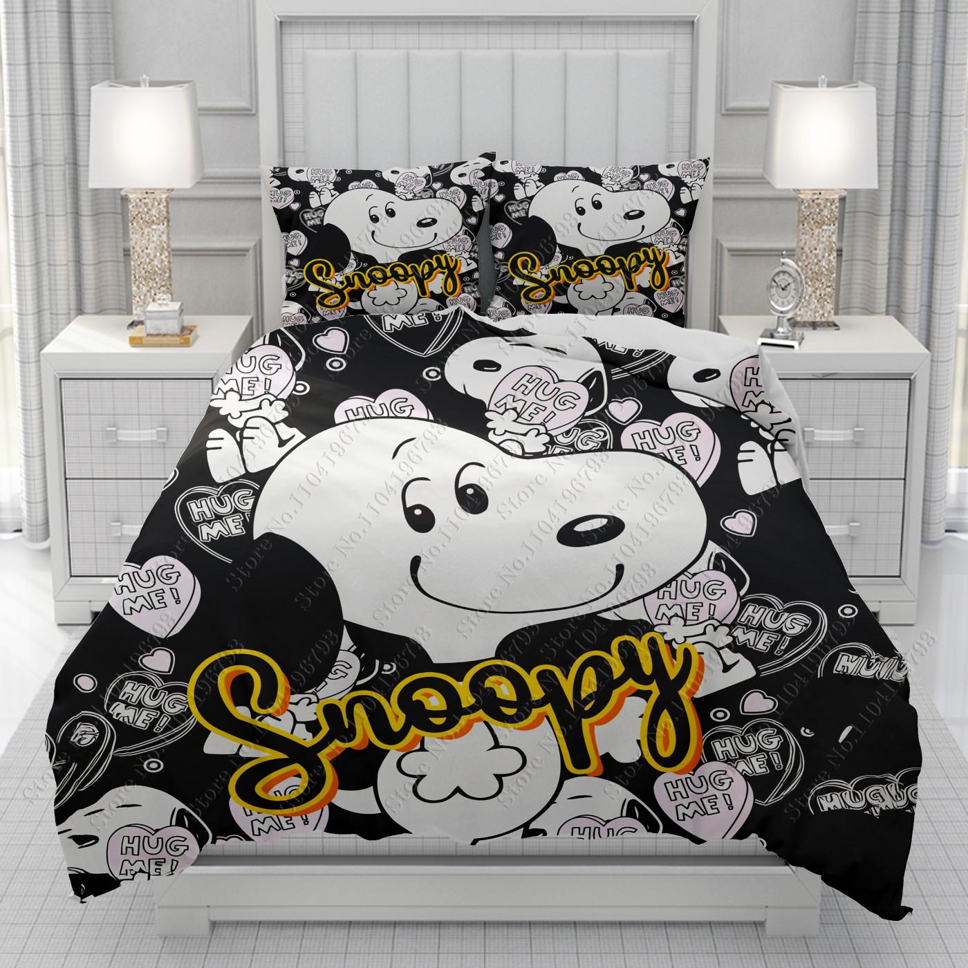 

Snoopy 3D Duvet Cover men women/Children KID Printing Disney cartoon Bedding Set Comforter Bed Soft 228x228cm 3pcs