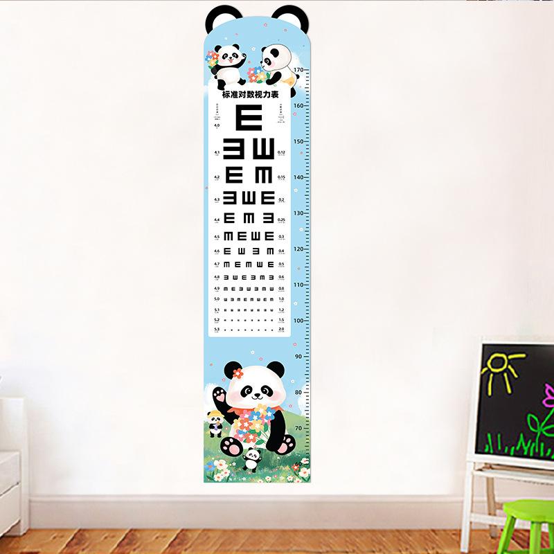 Cartoon Baby Height Sticker Measuring Height Ruler Panda Wall Sticker Remove Height Sticker Vision Chart Premium