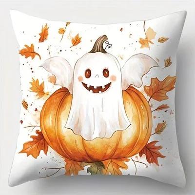 Halloween Themed Pillowcases: Pumpkins, Ghosts, Kitten, And Bat Designs! Sofa Cushion Cover Holiday Party Decoration Gift