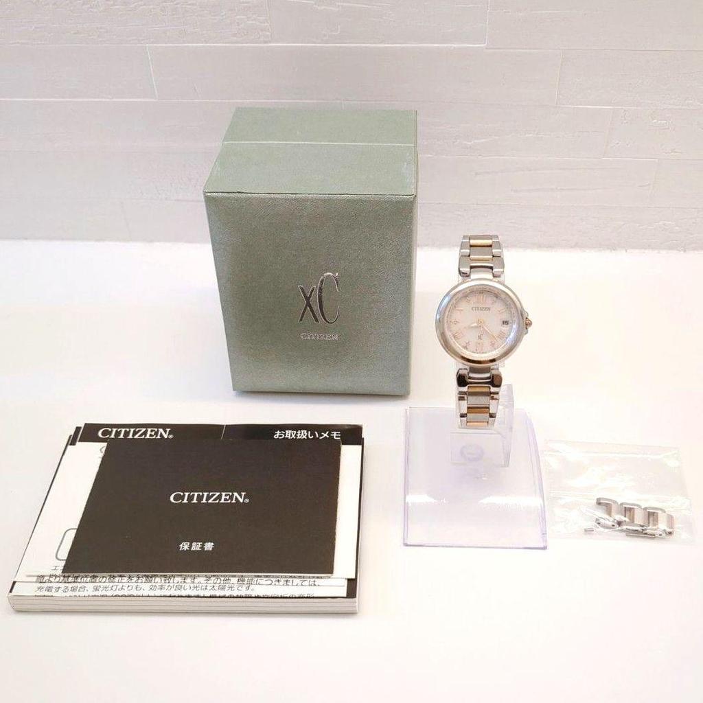 Used Good Condition CITIZEN xC Citizen Cross Sea Pink Dial Solar Watch Working Item Radio Solar Eco Drive XC